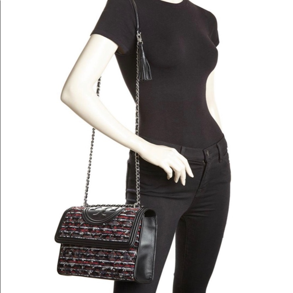 Tory burch Fleming Tweed Convertible shoulder bag